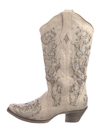 Corral Boots Leather Glitter Accents Western Boots