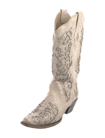 Corral Boots Leather Glitter Accents Western Boots