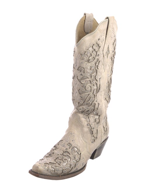 Corral Boots Leather Glitter Accents Western Boots