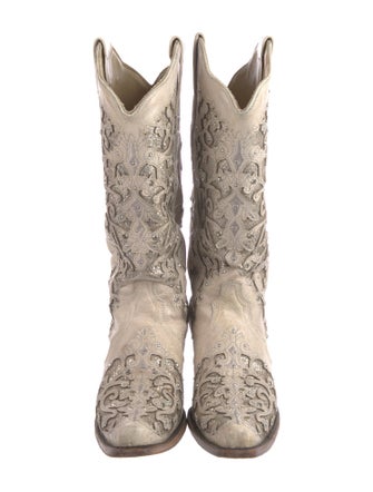 Corral Boots Leather Glitter Accents Western Boots