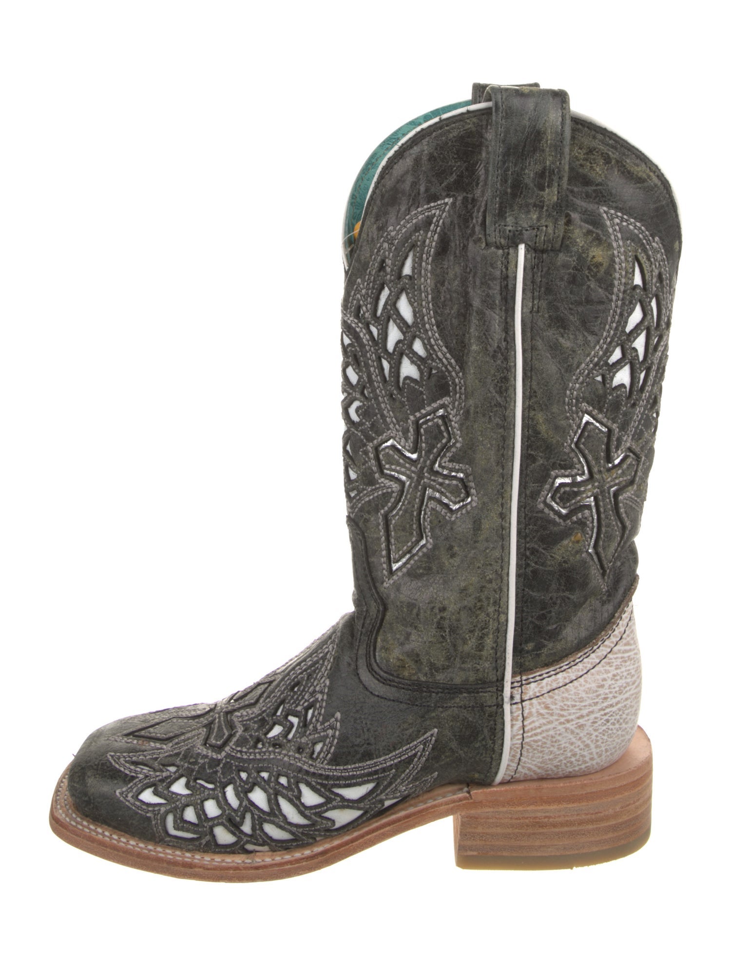 Corral Boots Leather Embroidered Accent Western Boots