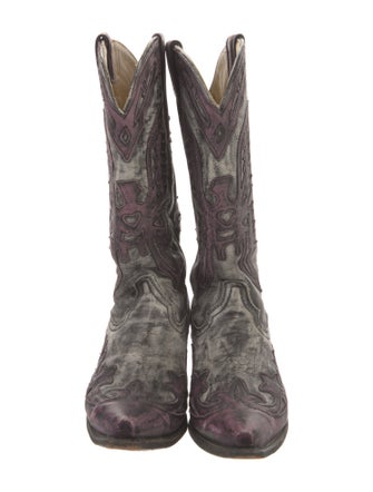 Corral Boots Leather Sequin Embellishments Western Boots