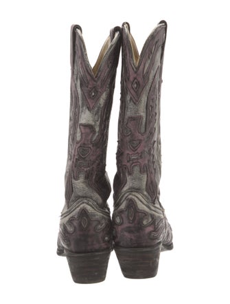 Corral Boots Leather Sequin Embellishments Western Boots