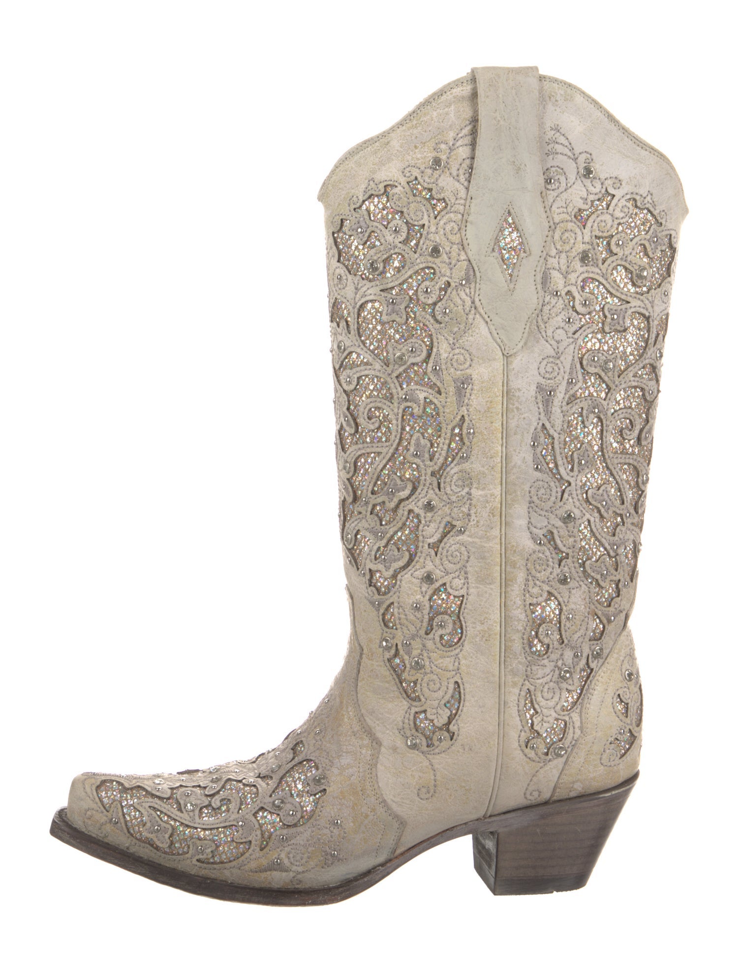 Corral Boots Leather Colorblock Pattern Western Boots