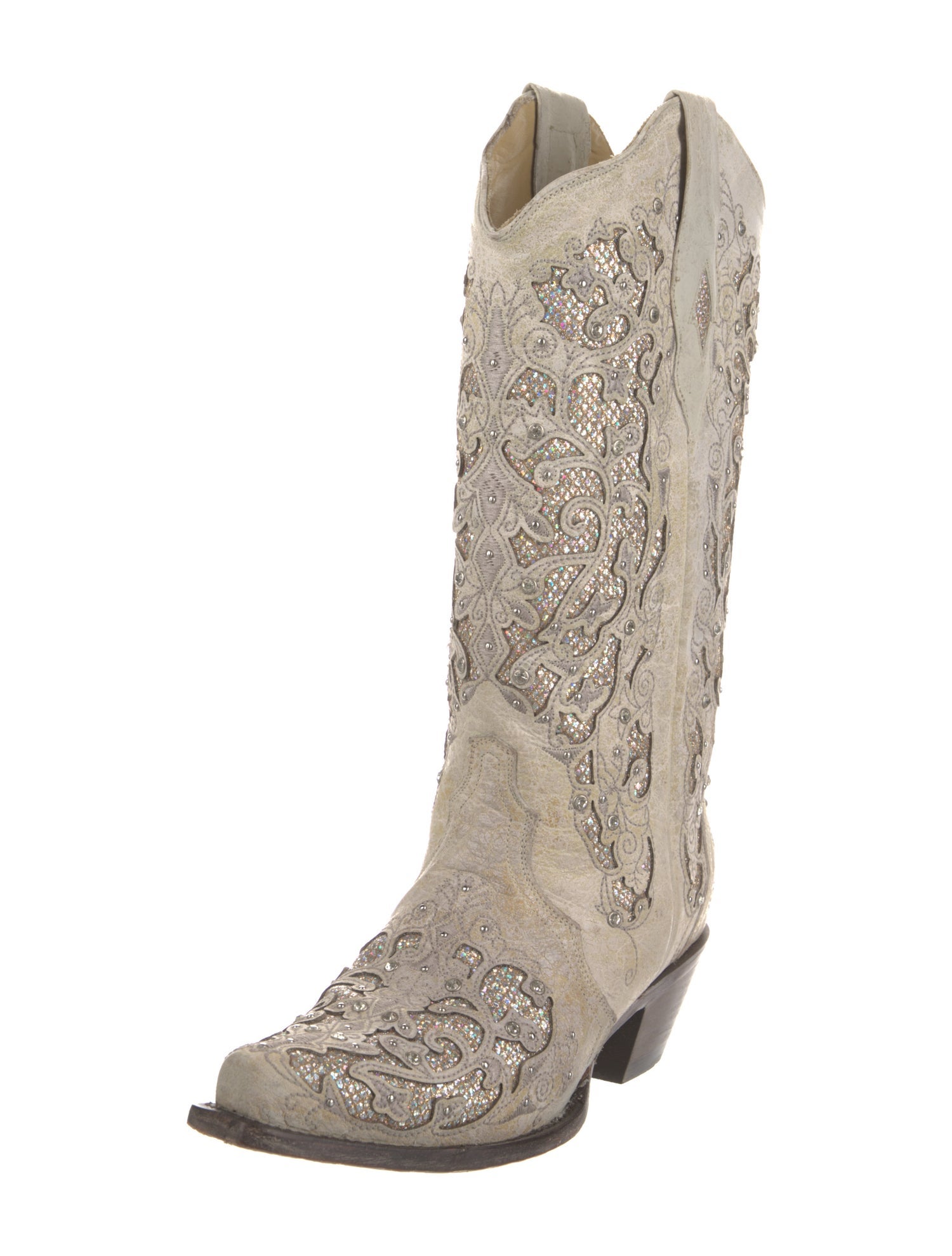 Corral Boots Leather Colorblock Pattern Western Boots