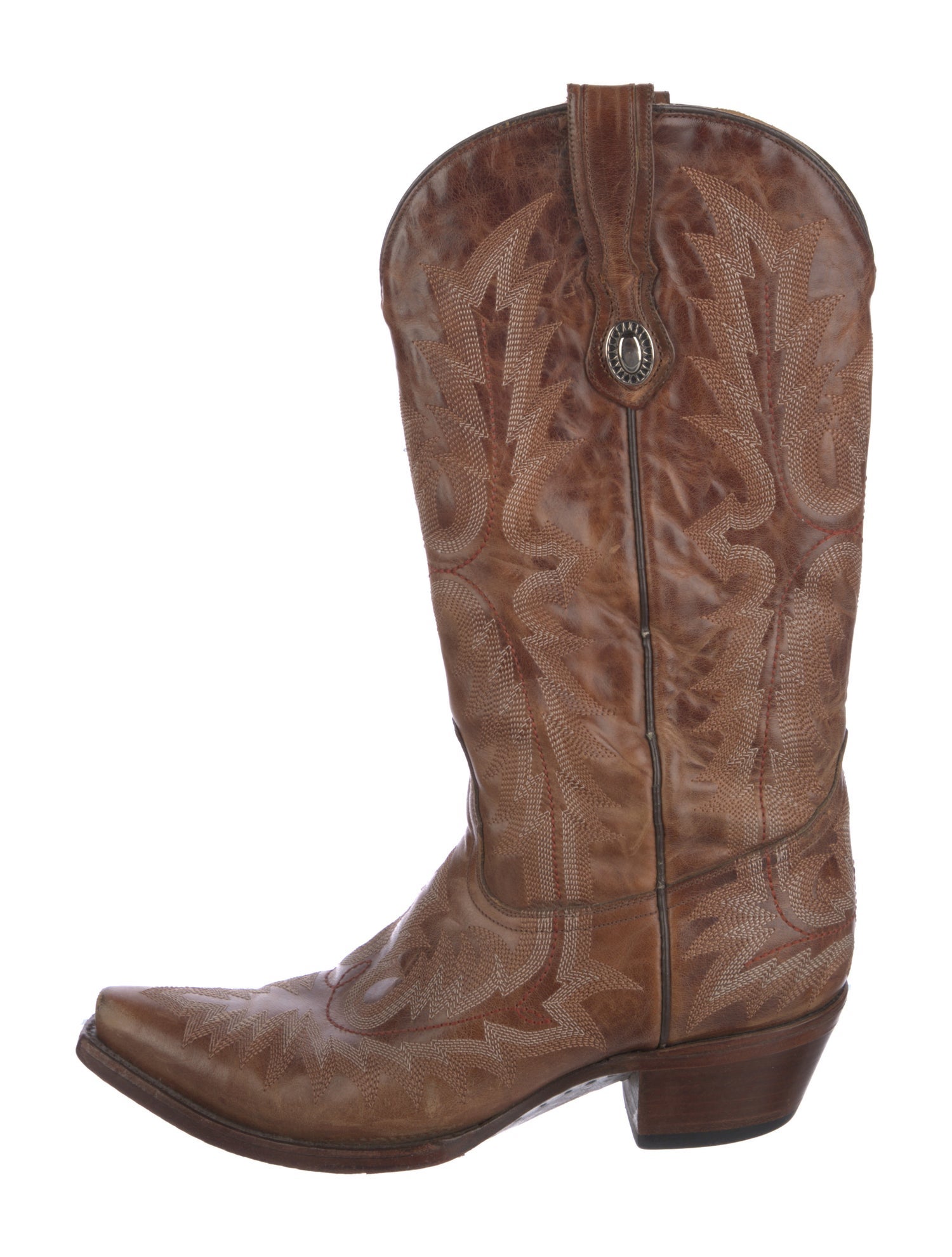 Corral Boots Leather Floral Print Western Boots
