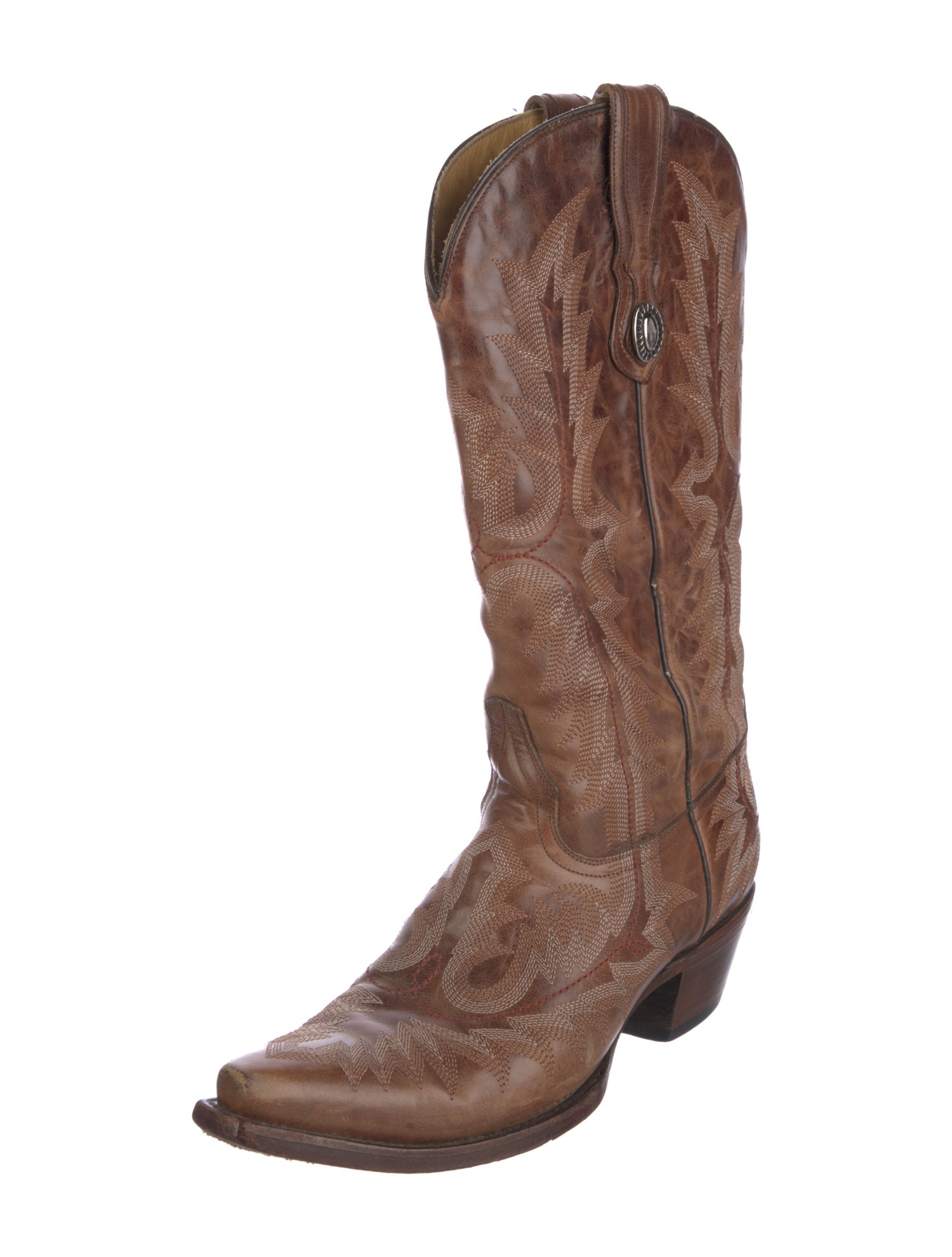 Corral Boots Leather Floral Print Western Boots