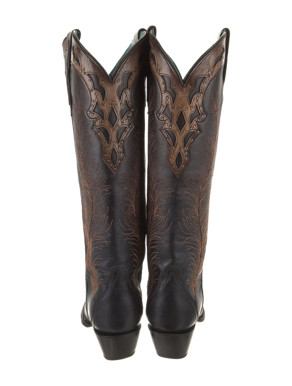 Corral Boots Leather Colorblock Pattern Western B… - image 4