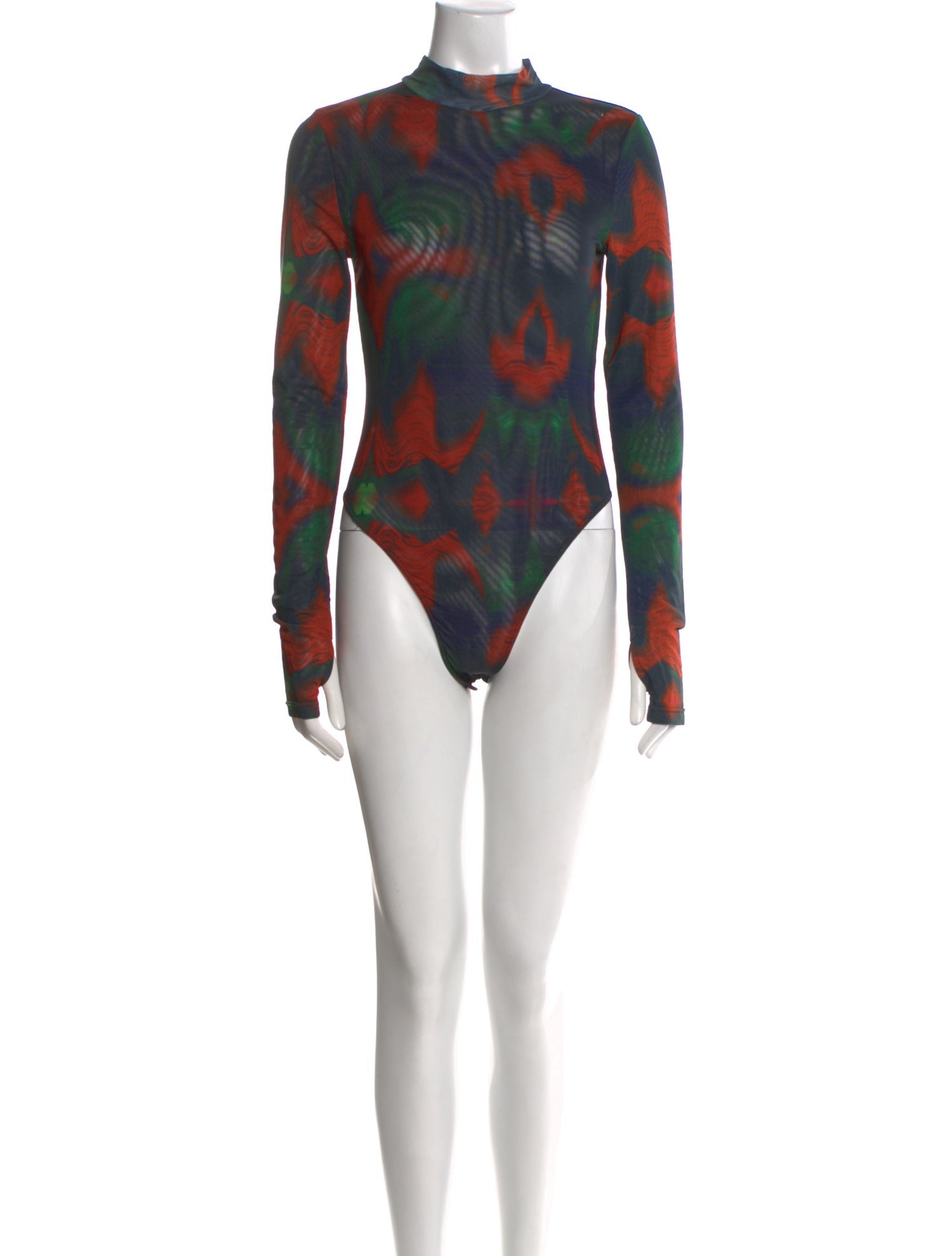 By.Dyln Floral Print Mock Neck Bodysuit