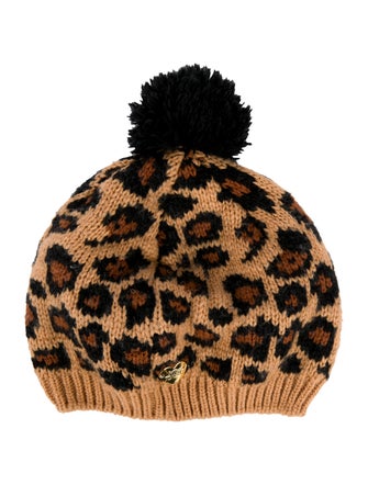 Betsey Johnson Knit Leopard Print Beanie