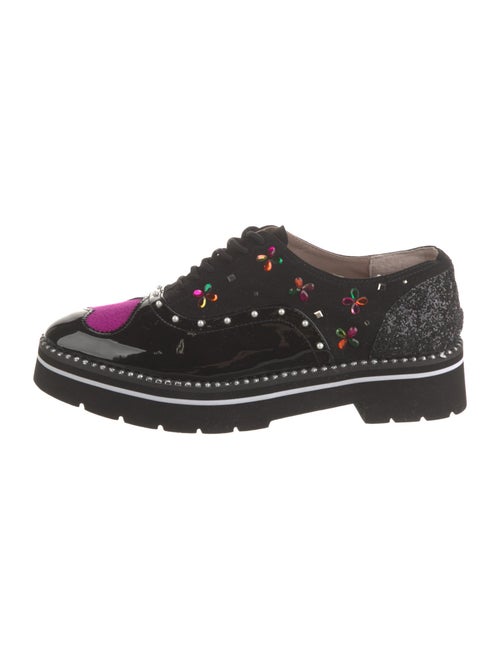 Betsey Johnson Patent Leather Crystal Embellishments Oxfords