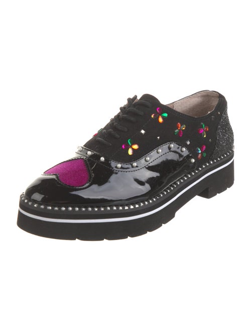 Betsey Johnson Patent Leather Crystal Embellishments Oxfords