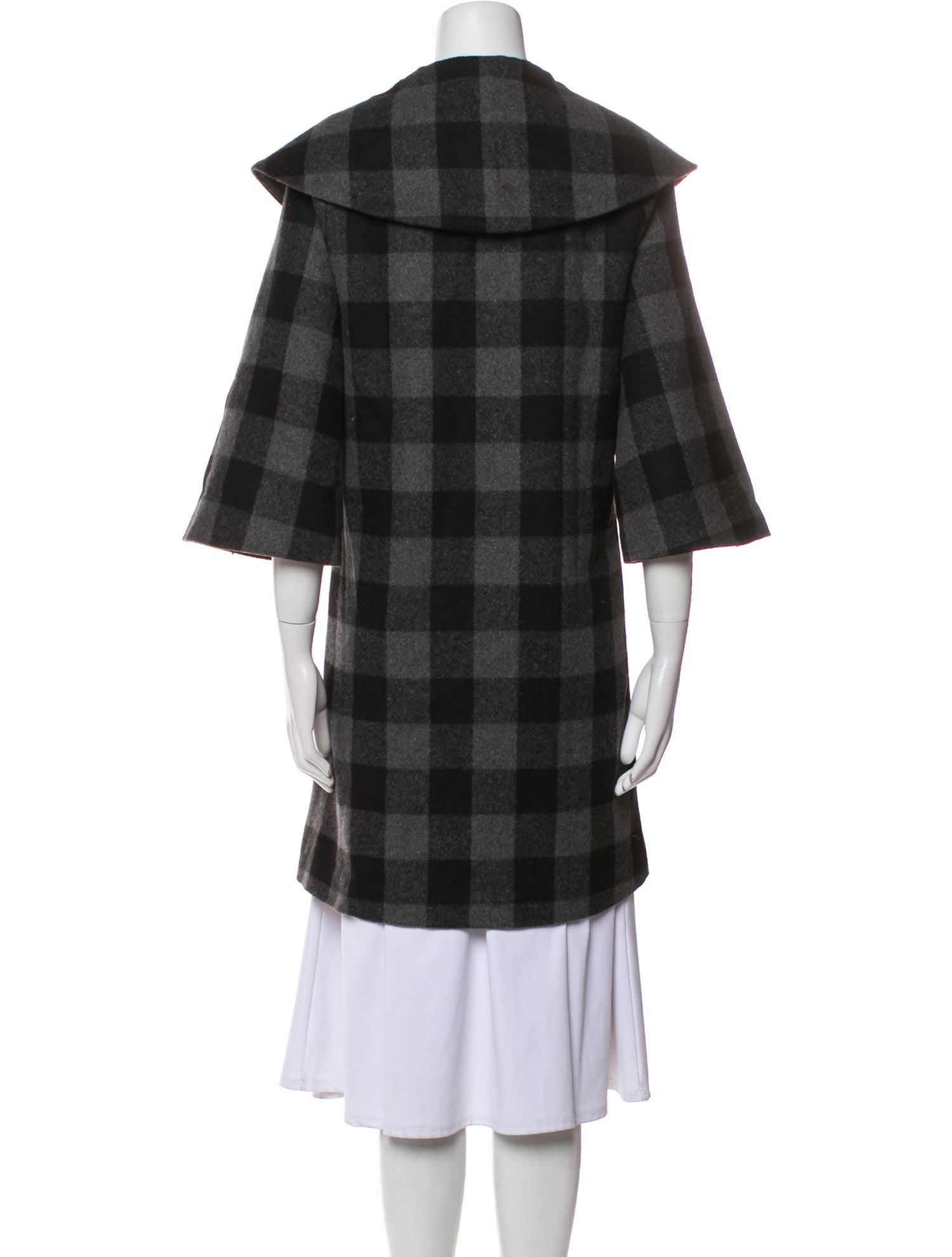 Betsey Johnson Wool Plaid Print Coat