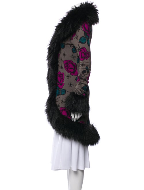 Betsey Johnson Printed Faux Fur Coat