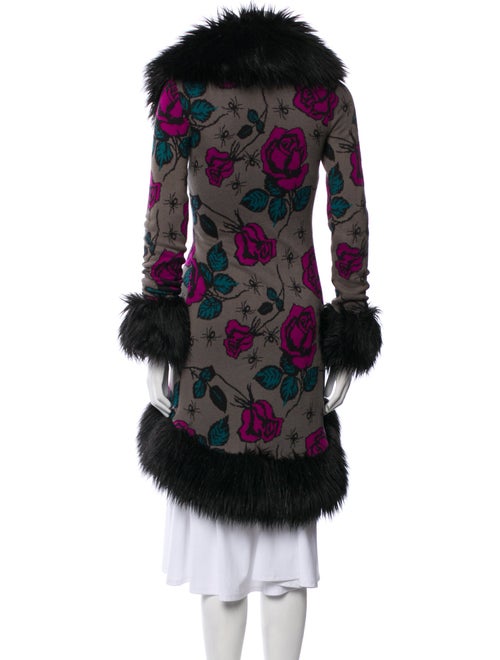 Betsey Johnson Printed Faux Fur Coat
