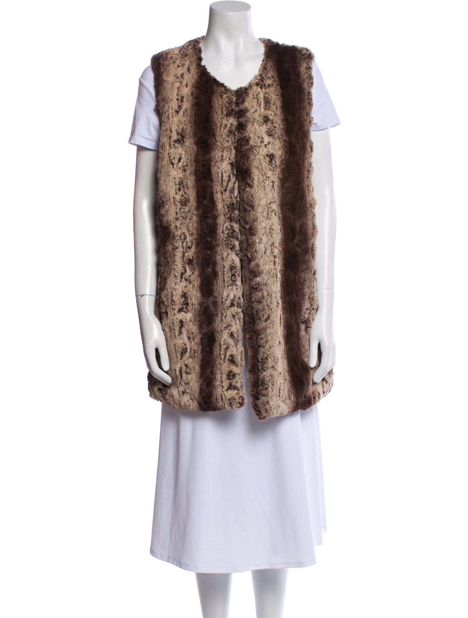 Betsey Johnson Faux Fur Animal Print Vest