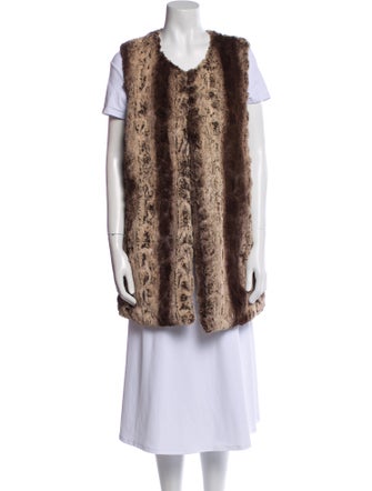 Betsey Johnson Faux Fur Animal Print Vest