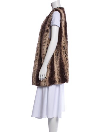 Betsey Johnson Faux Fur Animal Print Vest
