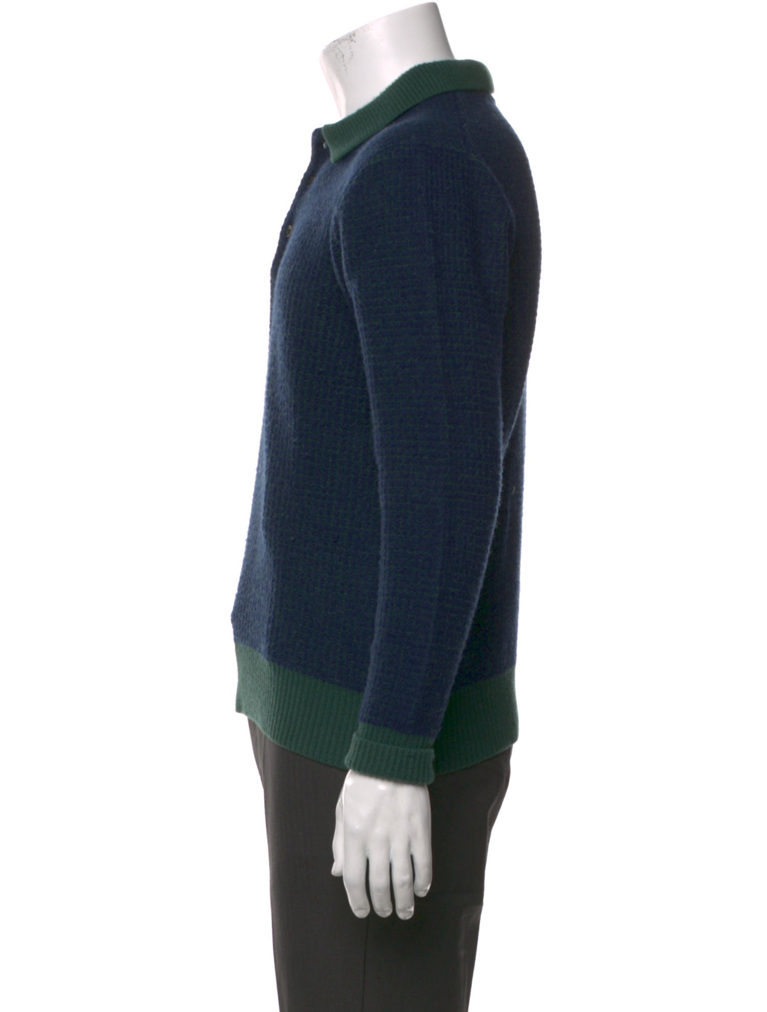 Beams Plus Wool Collar Polo Sweater