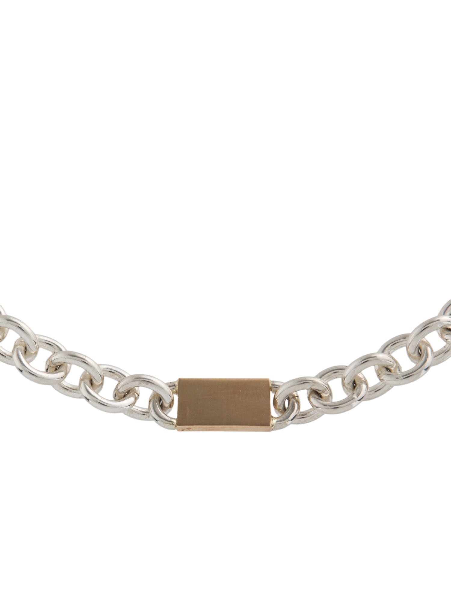 Golden Bear Two-Tone ID Choker Chain Necklace