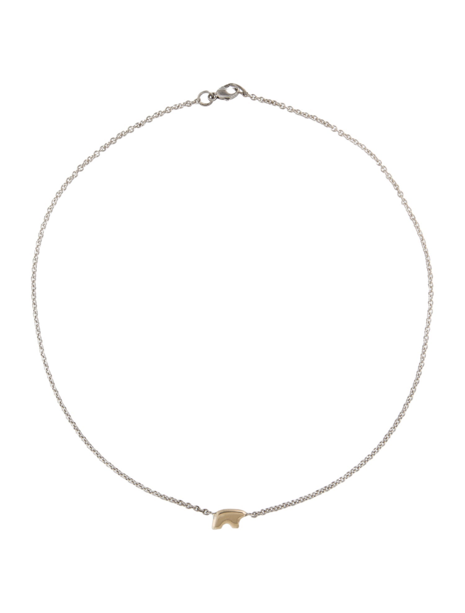 Golden Bear Two-Tone Choker Chain Necklace