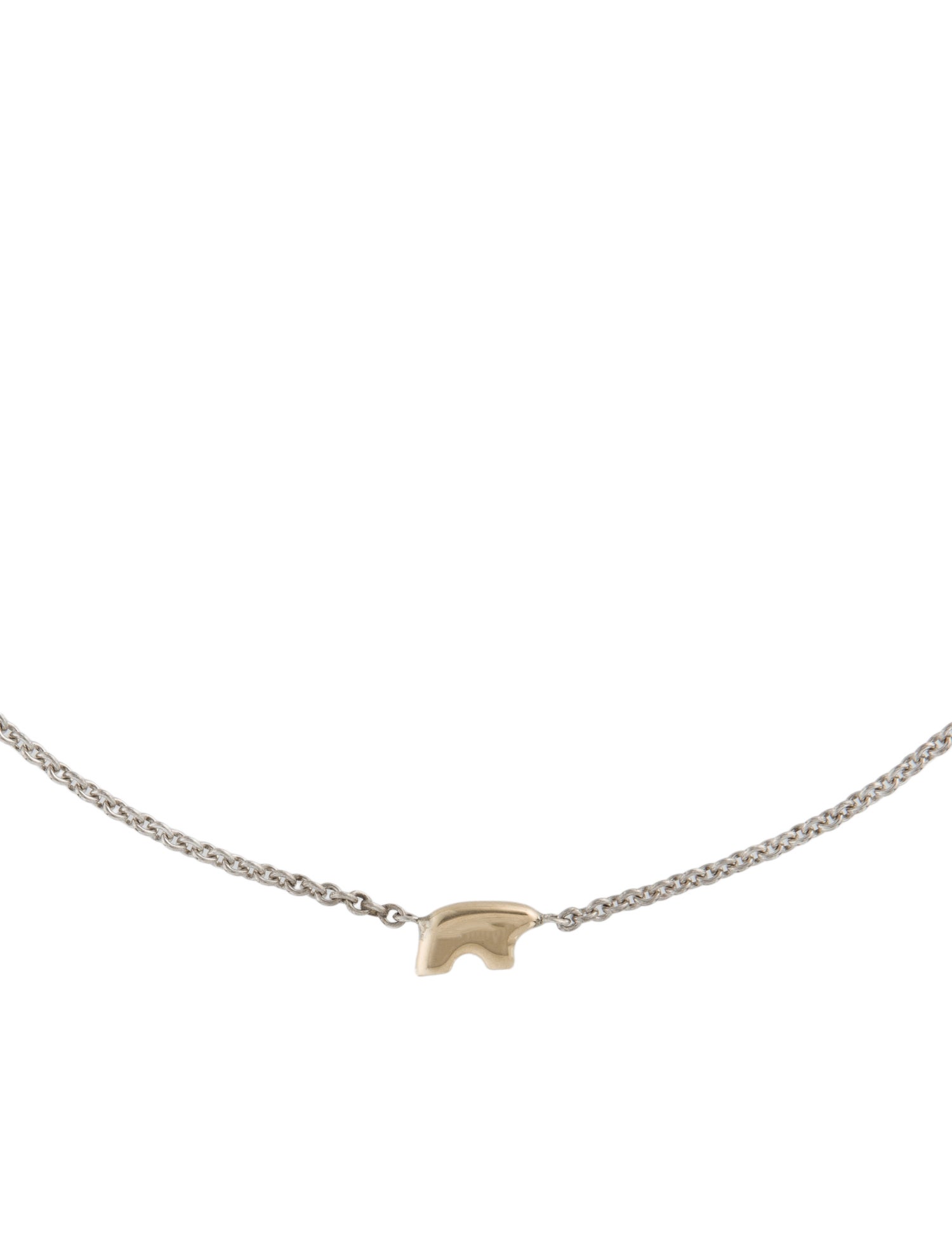 Golden Bear Two-Tone Choker Chain Necklace