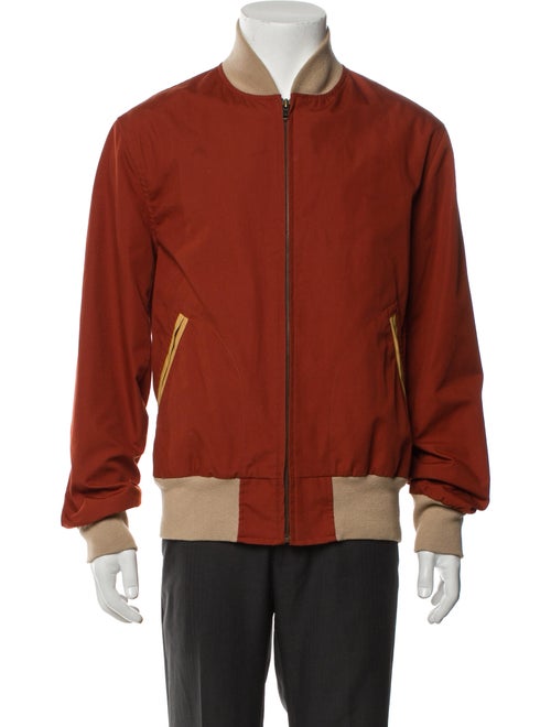 Golden Bear Colorblock Pattern Bomber Jacket