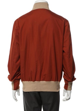 Golden Bear Colorblock Pattern Bomber Jacket