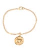 Golden Bear 14K Textured Bear Disc Charm Bracelet