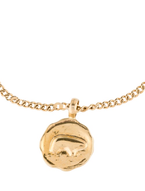 Golden Bear 14K Textured Bear Disc Charm Bracelet