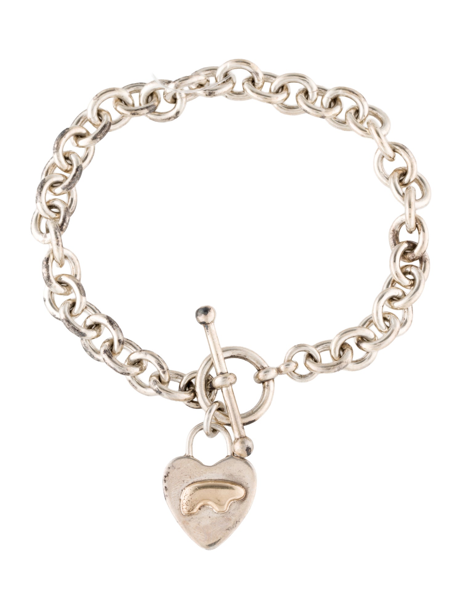 Golden Bear Two-Tone Heart Charm Bracelet