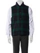 Golden Bear Wool Plaid Print Vest