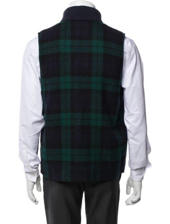 Golden Bear Wool Plaid Print Vest