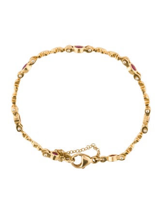 Golden Bear 18K 1.59ctw Ruby Station Bracelet