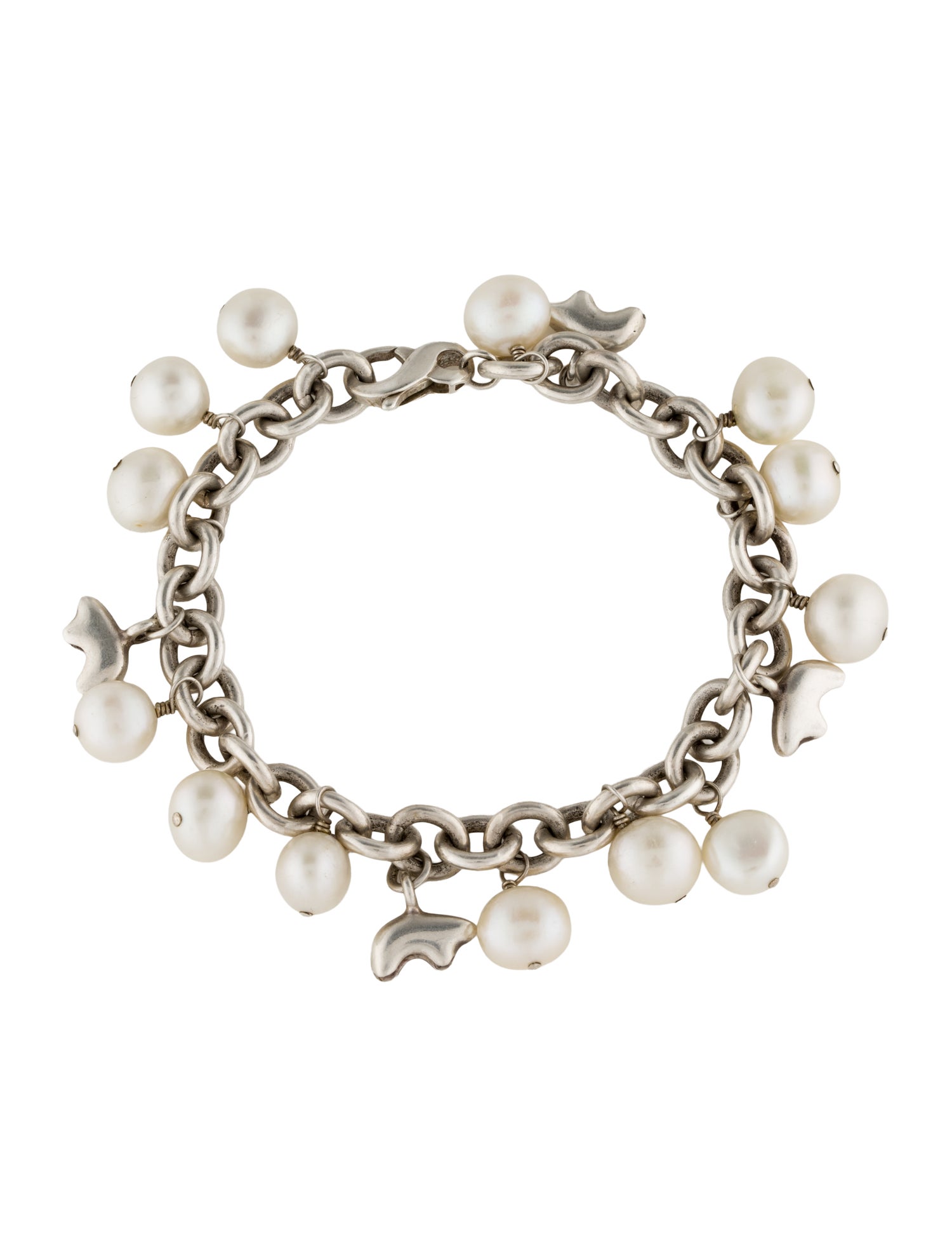 Golden Bear Pearl Bear Charm Bracelet