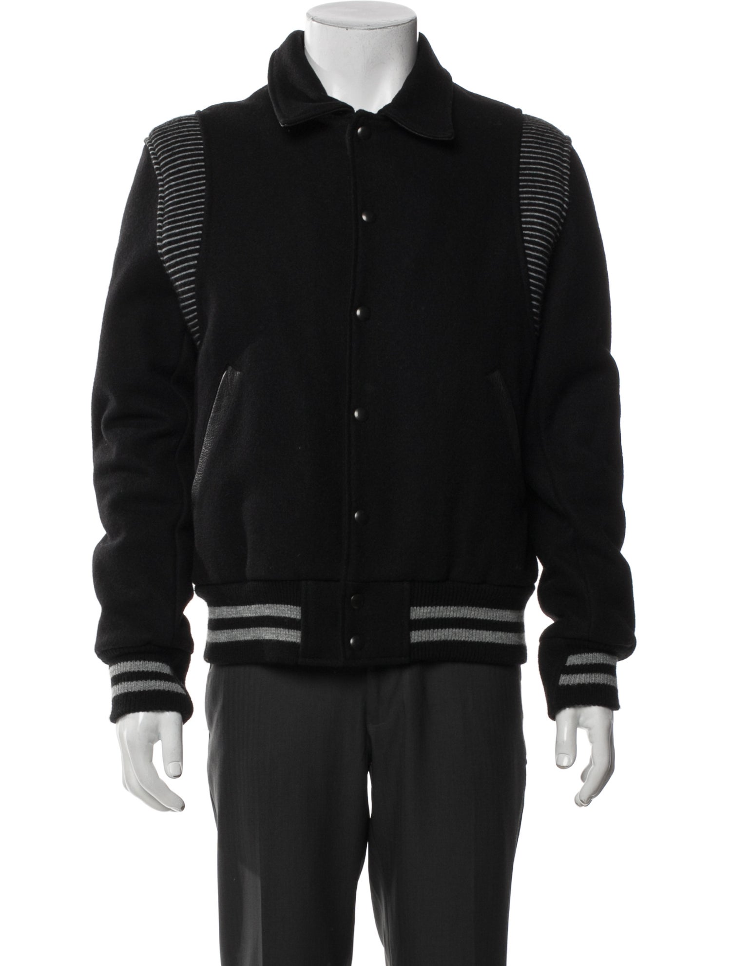 Golden Bear Virgin Wool Striped Varsity Jacket