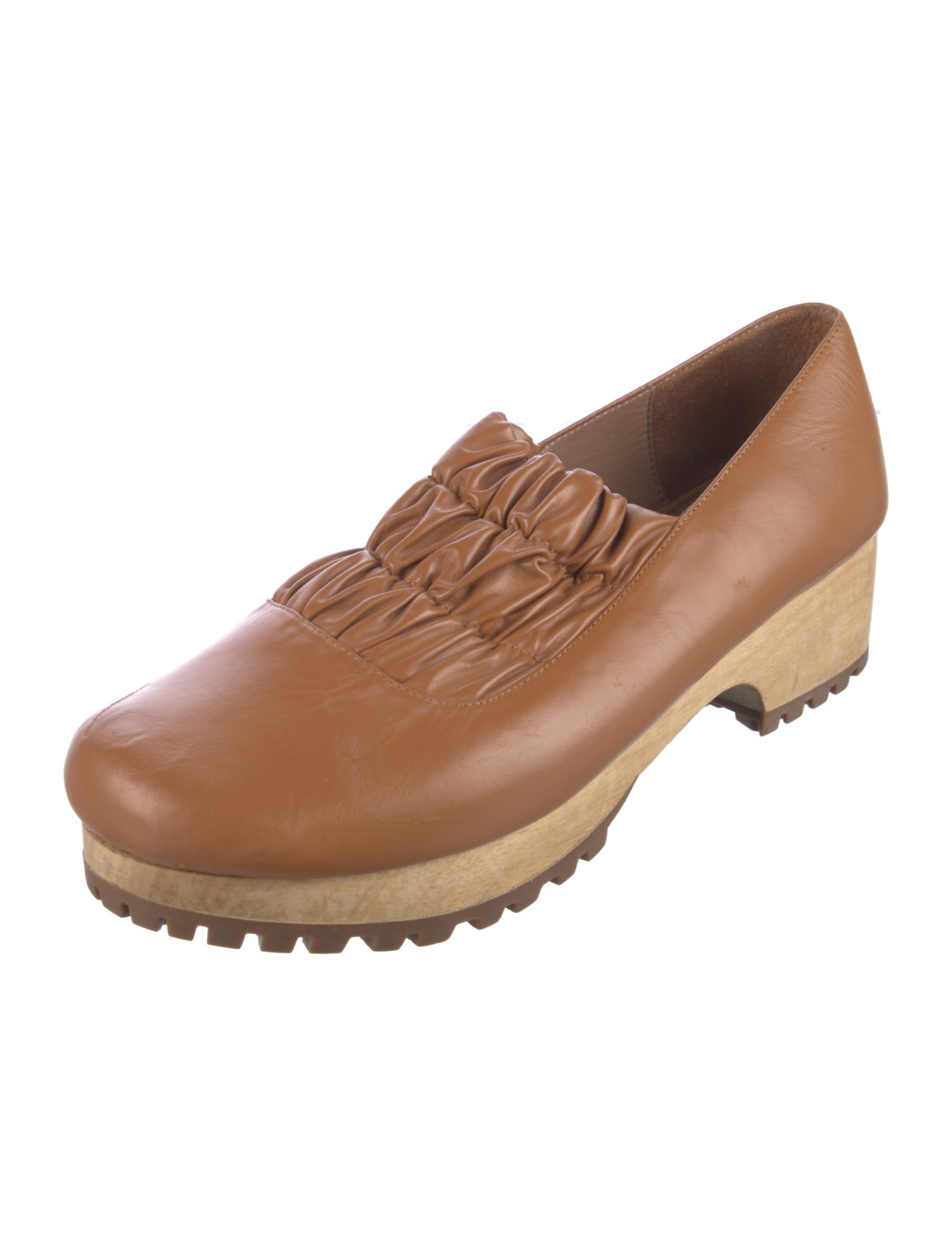 Beklina Leather Ruffle Embellishment Loafers