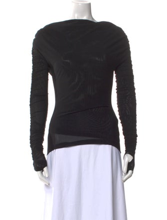 BEARE PARK Bateau Neckline Long Sleeve Top