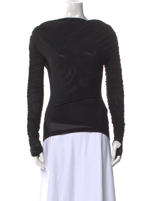 BEARE PARK Bateau Neckline Long Sleeve Top