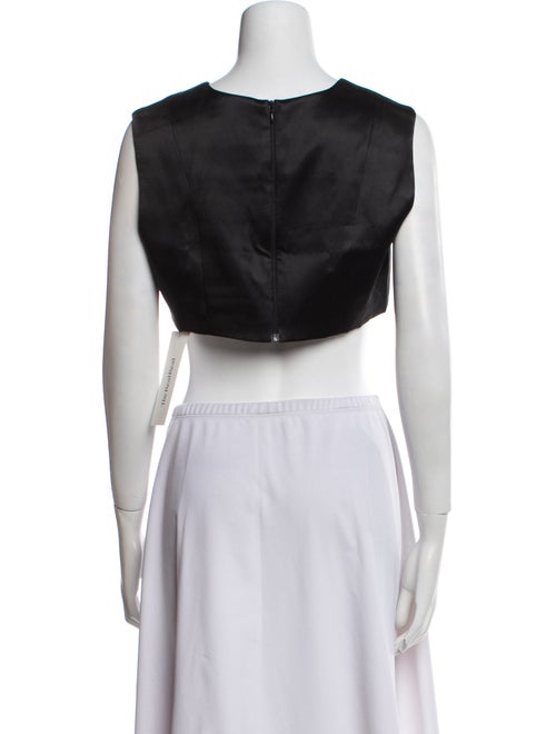 BEARE PARK Silk Bateau Neckline Crop Top