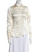 BEARE PARK Silk Long Sleeve Button-Up Top