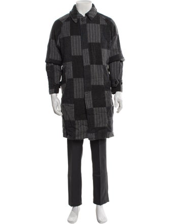 Beams Patchwork Hidden Placket Wool Parka