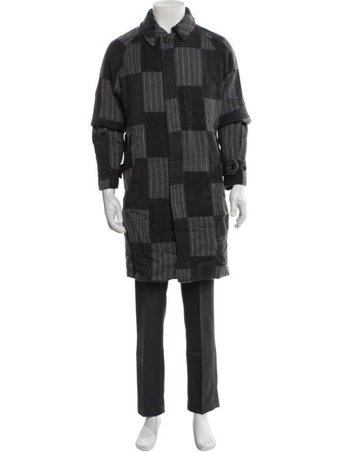 Beams Patchwork Hidden Placket Wool Parka