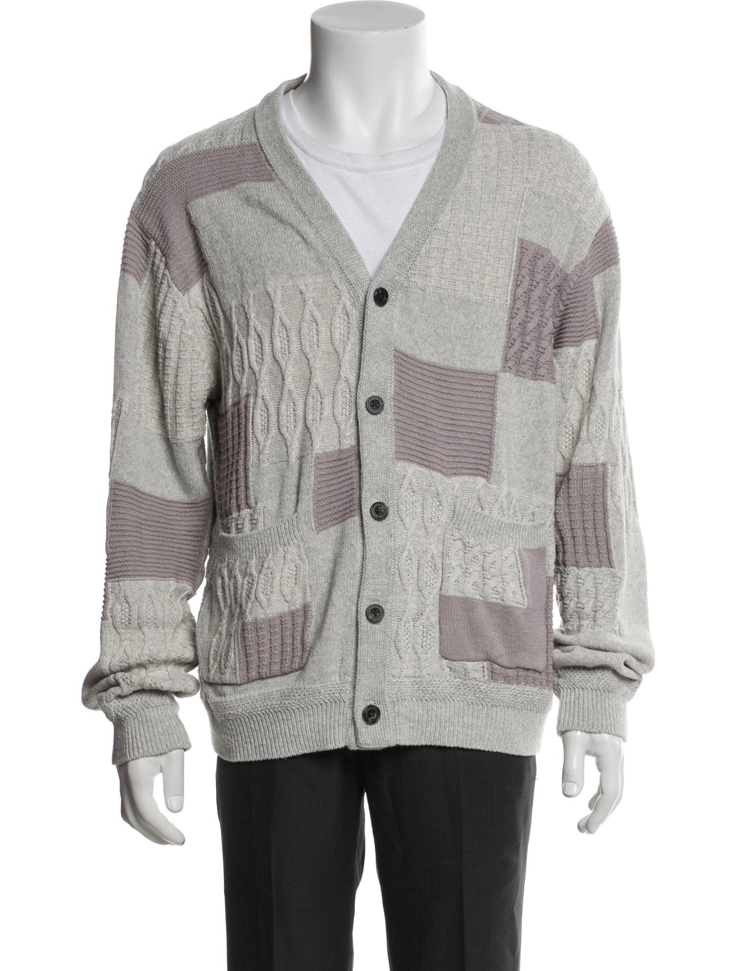 Beams Printed V-Neck Cardigan