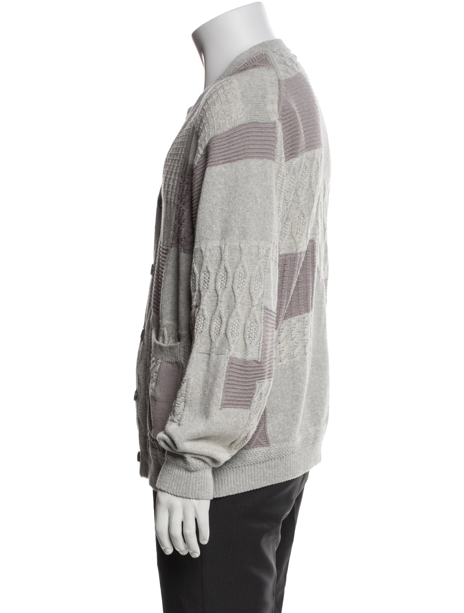 Beams Printed V-Neck Cardigan