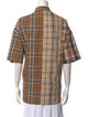 Beams Plaid Print Short Sleeve Button-Up Top