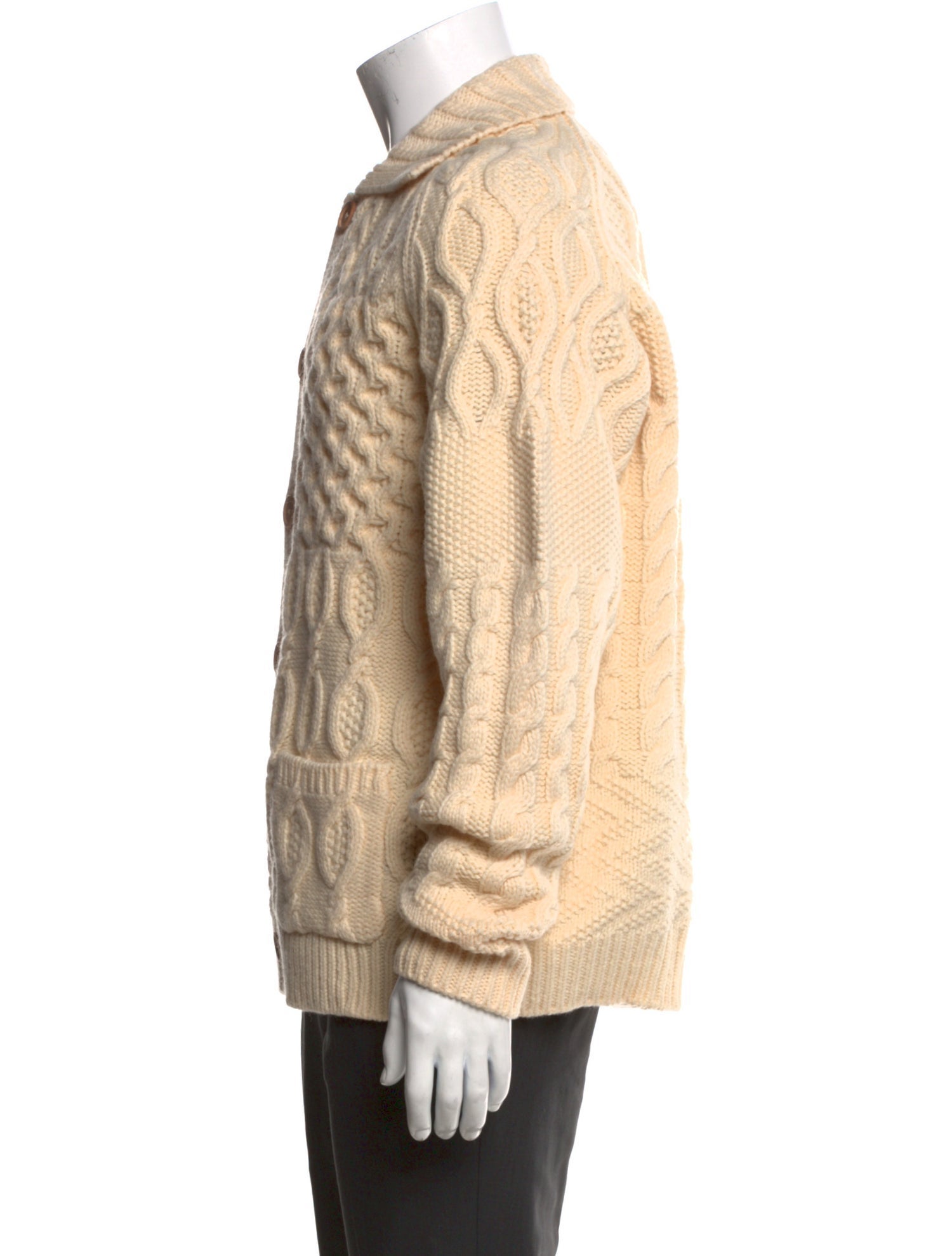 Beams Wool Collar Cardigan