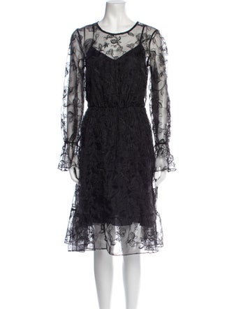 Be Blumarine Lace Pattern Midi Length Dress