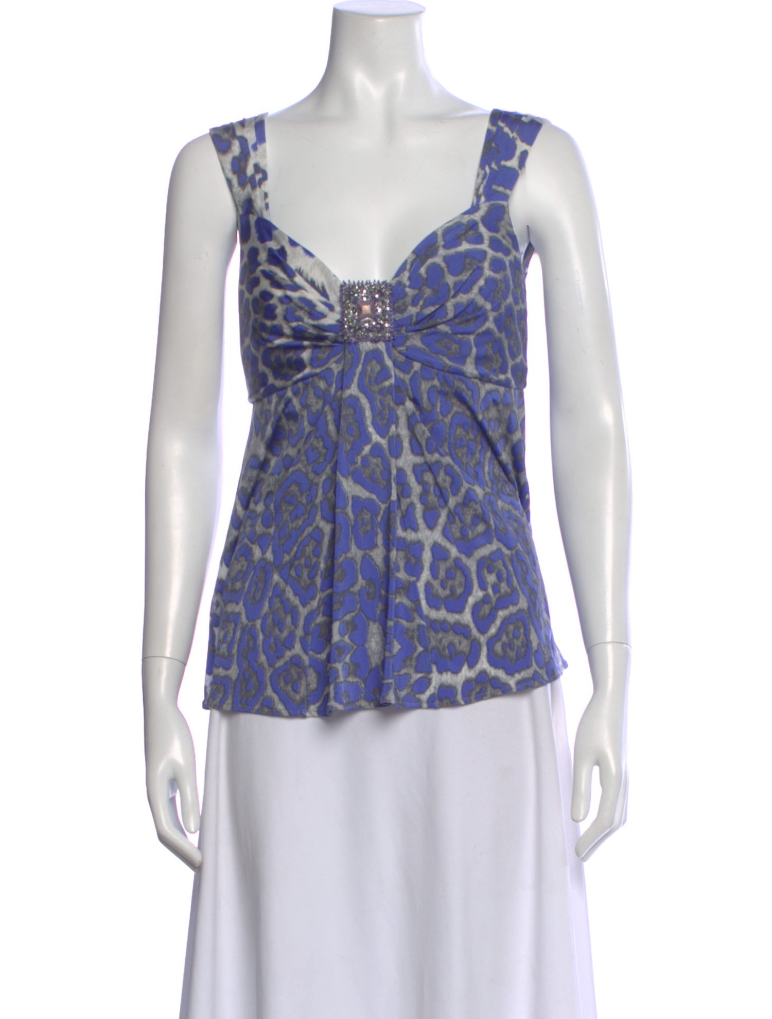 Be Blumarine Animal Print V-Neck Top