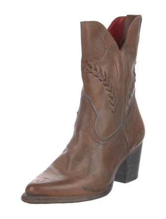 Bed Stu Leather Whipstitch Trim Western Boots